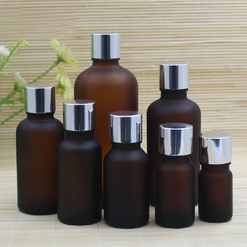 30ml green/blue/brown/clear glass bottle aluminum lid essential oil serum moisture liquid  complex recovery sample skin packing