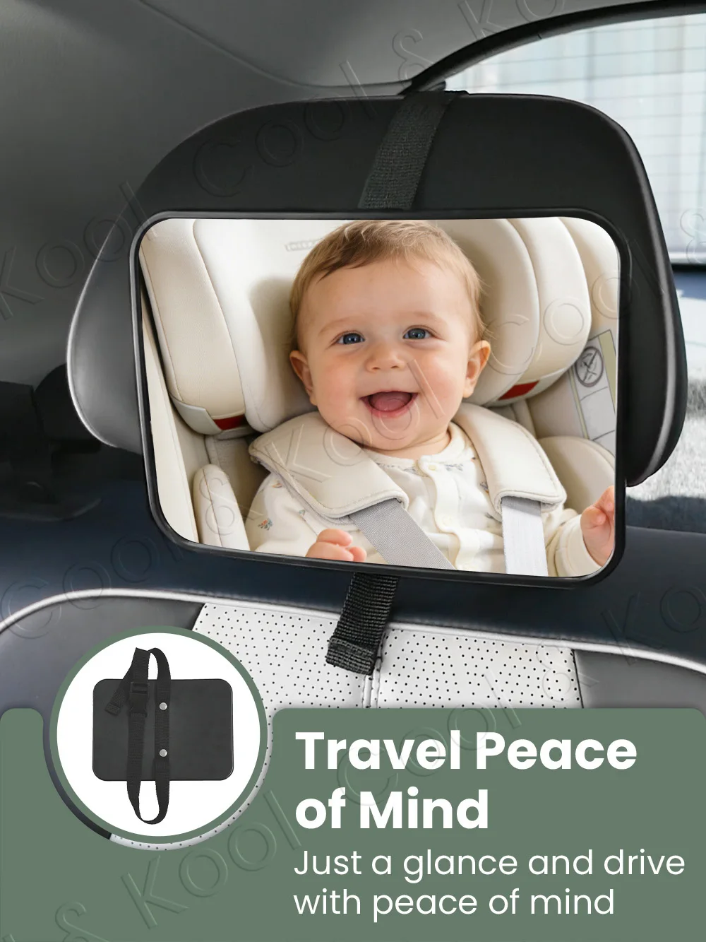 Certified Shatterproof Baby Car Mirror, Crash-Tested with HD Wide-Angle View for Rear-Facing Infant Safety