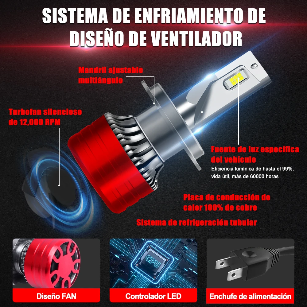 2 قطعة F5 F5C H7 Led سيارة العلوي لمبة 800 واط 30000LM H4 Led مصابيح H9 H11 HB3 9005 HB4 9006 H1 9012 LED 6000 كيلو الضباب الخفيف