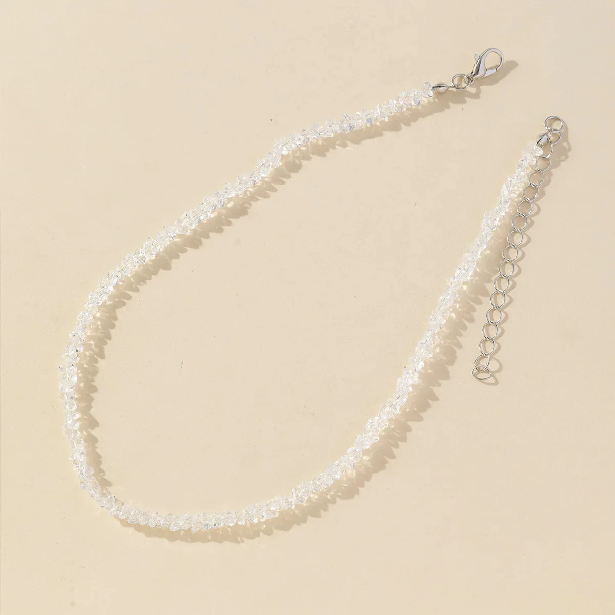 Mulit-cut Glass Crystal Irregular Beaded Choker Necklace for Women Transparent Vintage Collarbone Collar Neck Fashion Jewelry image 5