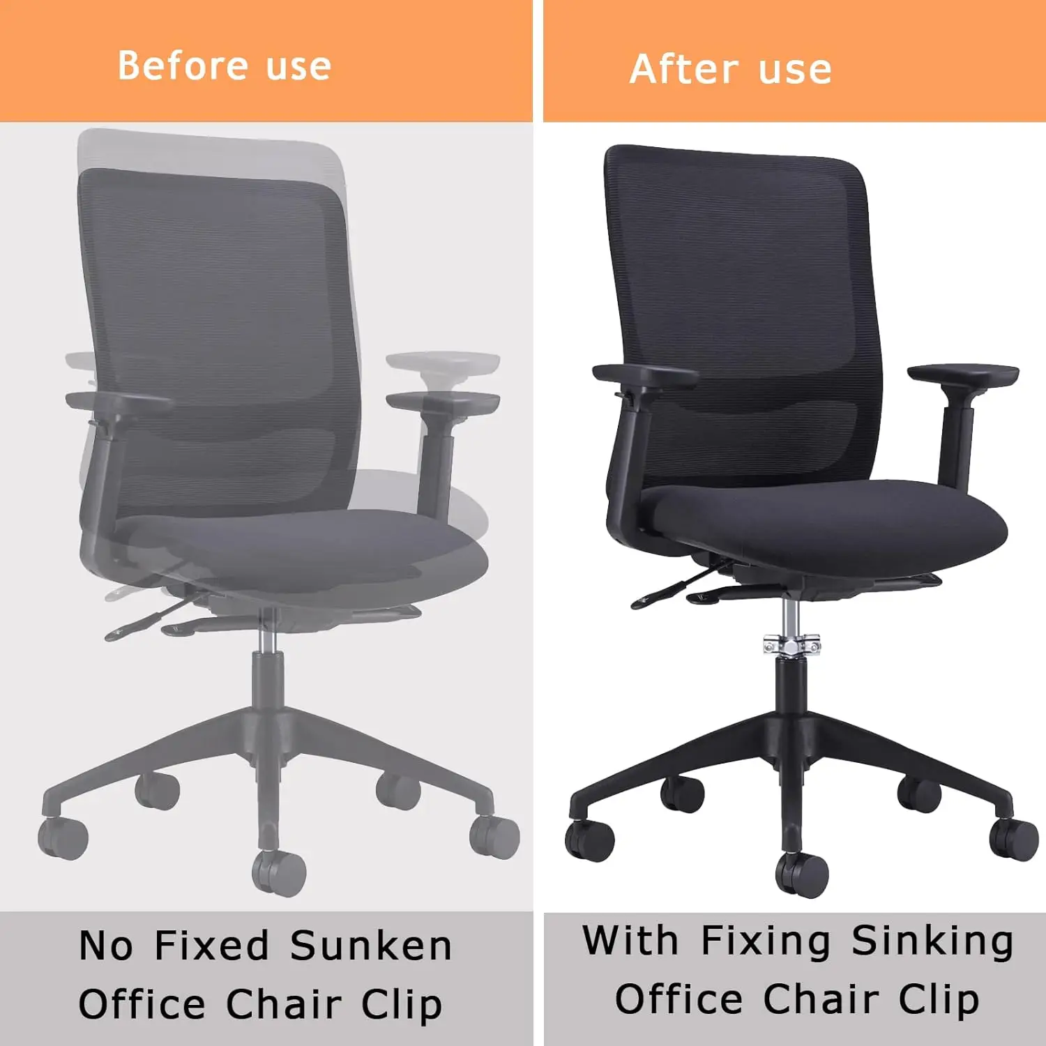 Fix Sinking Office Chair Kit Avoid Sinking Adjustable Height Office Chair Saver for Stop Sinking Without Cylinder Replacement