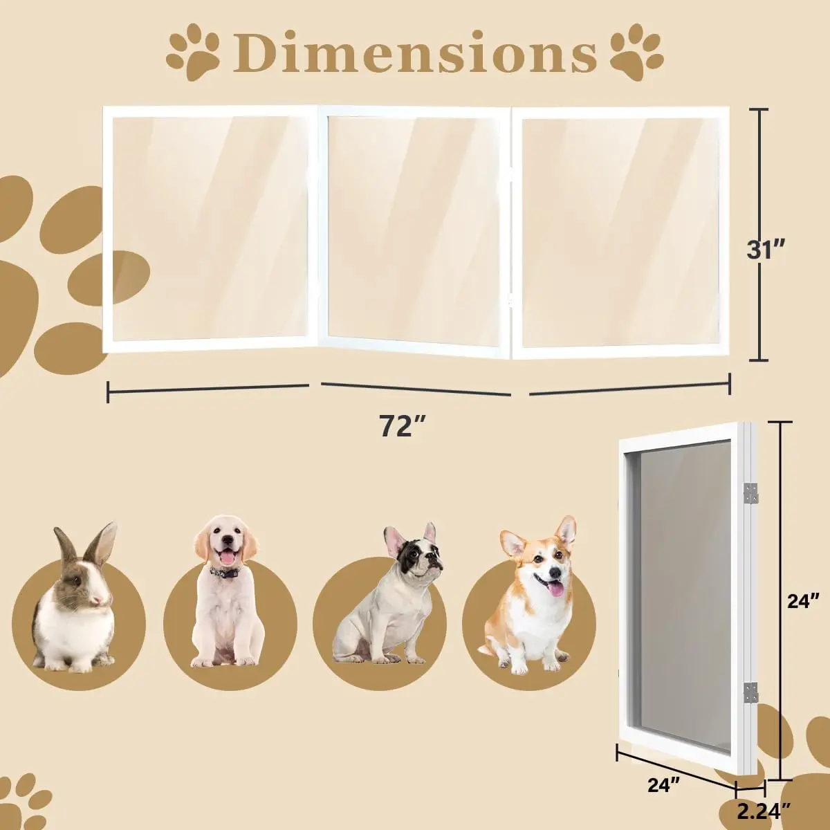 Clear Acrylic Dog Gate, 72