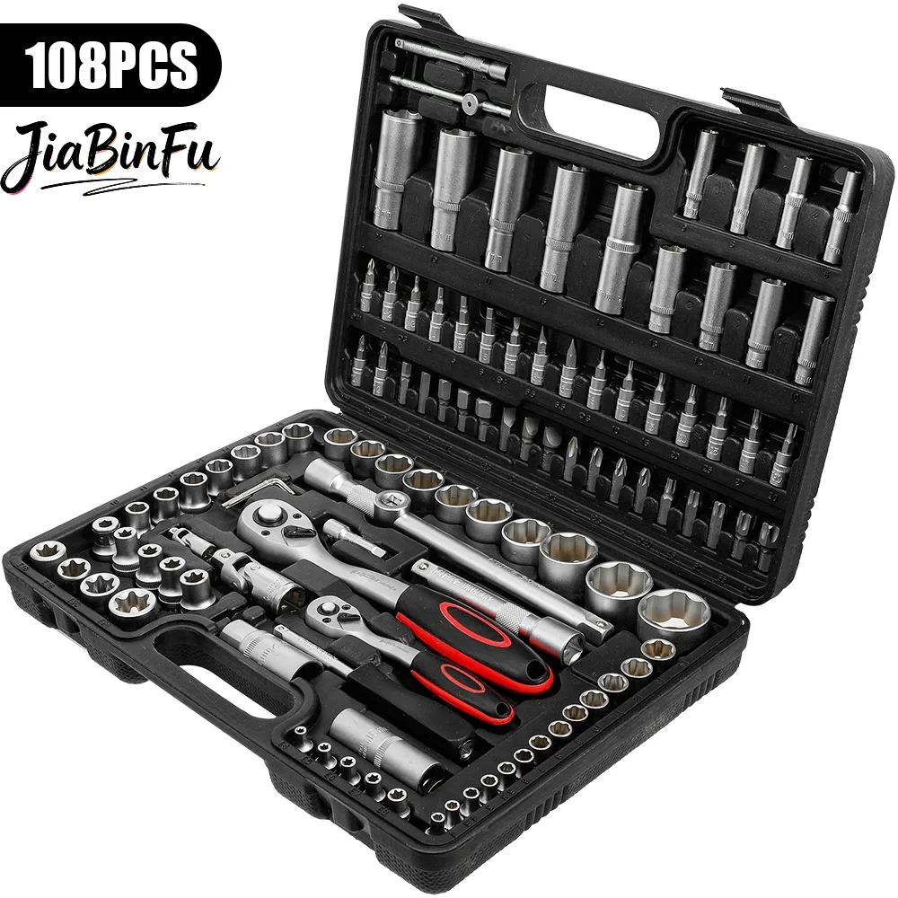 

Ratchet Socket Wrench Set 108pcs Car repair tool sets Ratchet Torque Wrench Combo Kit Ratchet Spanner Screwdriver Bits Hand Tool