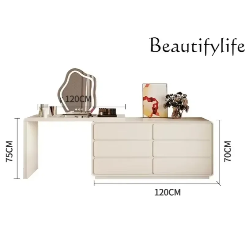 N19 N Nordic Modern Minimalist Cream Style Dresser Retractable Integrated Chest of Drawers