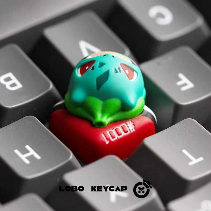 Lobo Keycap Cartoon Character Single Custom Artisan Keycap Bulbasaur Squirtle Cute Anime Mechanical Keyboard Decor Kawaii Gift view 6