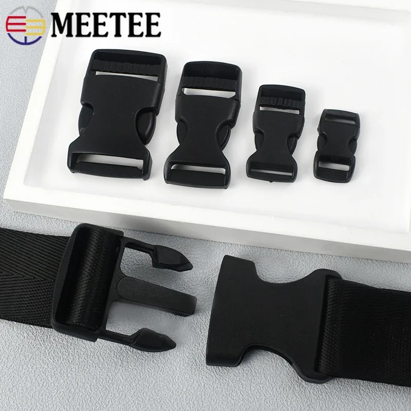 10Pcs 10-50mm Plastic Quick Side Release Buckles Bag Strap Adjuster Closure Clasp Dog Collar Backpack Belt Hooks DIY Accessories