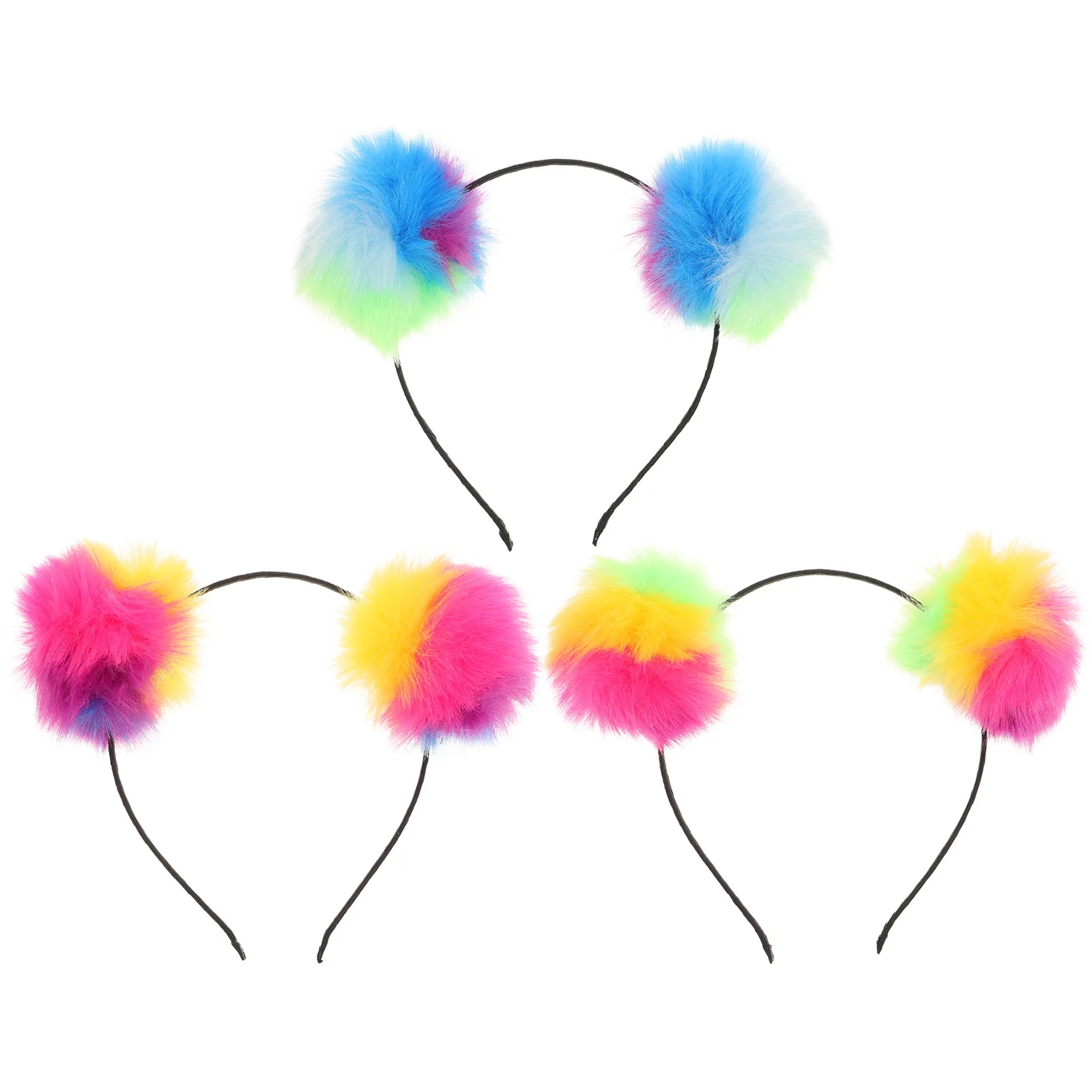 3 stuks pompom bal kat oor hoofdband iriserende band voor kinderen meisjes festival feestkleding kostuum vakantie cadeau idee
