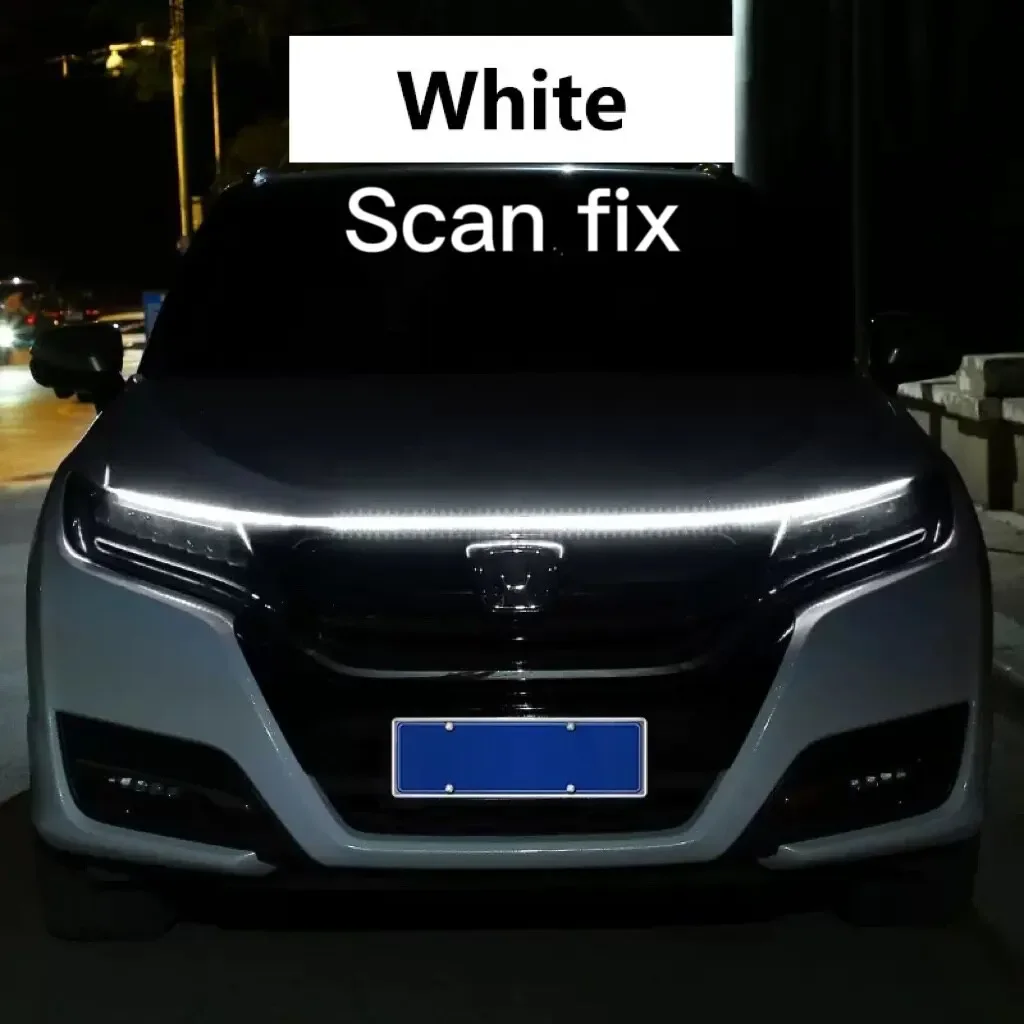 150Cm 180Cm Scan Start Led Auto Kap Licht Dagrijverlichting Universele Flexibele Dynamische Auto Drl 12V Omgevingslicht