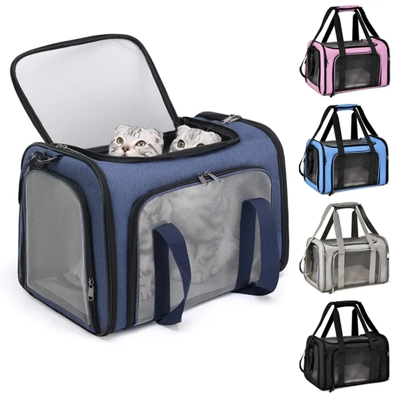 Haustier-Tragetasche, Rucksack, tragbar, atmungsaktiv, faltbar, Umhängetasche, für Katzen und Hunde, für ausgehende Reisen, Handtasche für Haustiere, Transporttasche