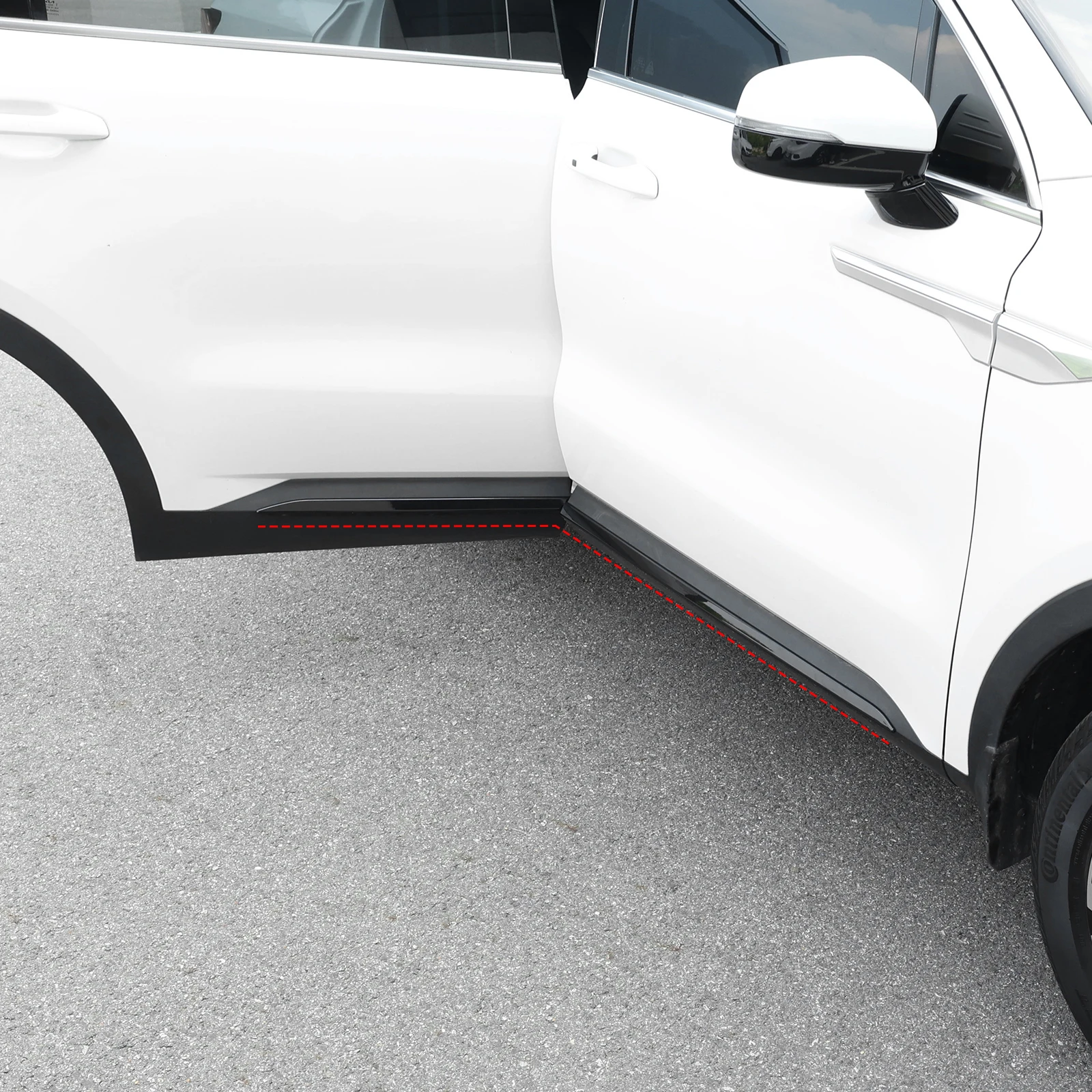 

Carbon Fiber Black Exterior 4pcs Car Body Side Skirts Auto Door Bottom Decorative Strip Mouldings For Kia Sorento MQ4 2021-2025