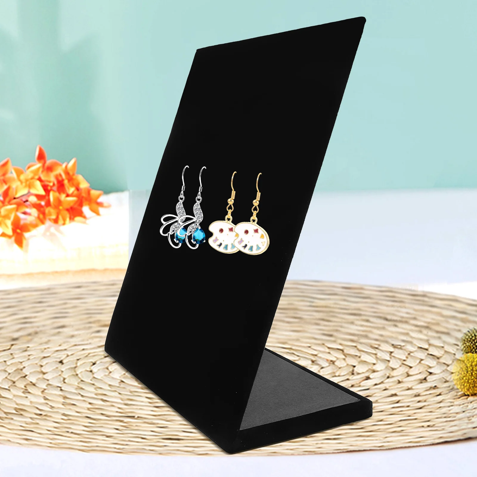 

60Holes L-Shaped Earring Display Mounted Desktop Jewelry Organizer Stand For Earrings Studs Retail Store Prop