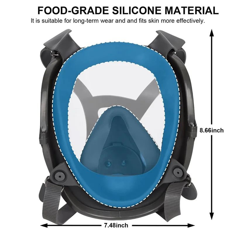 Maschera respiratoria integrale GROCE-2X, maschera respiratoria riutilizzabile 6800 con filtri, antiappannamento, respiratore per vapore organico