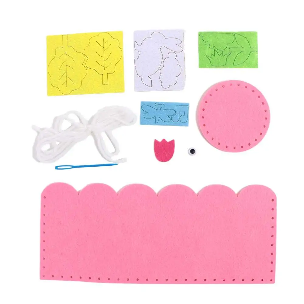 Pack de matériel de dessin animé pour enfants, artisanat d'art, bricolage, travail manuel, conteneur de stylo, porte-stylo, non tissé