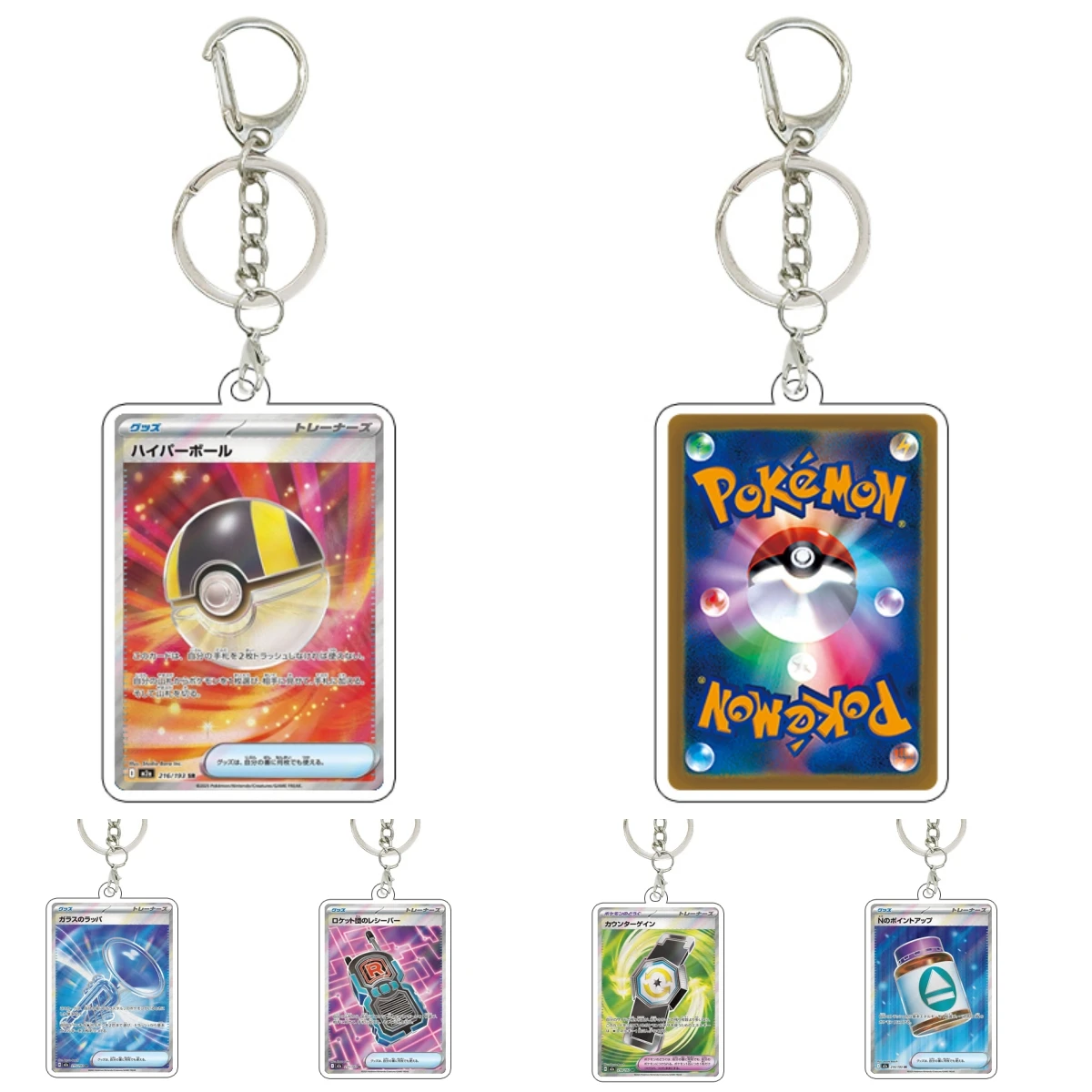 

PKM Japanese Version Cartoon Acrylic Pendant Women Men Fashion Anime MEGA M2a Ex Game Card Charm Keyring 5cm Gift Toys for Boys