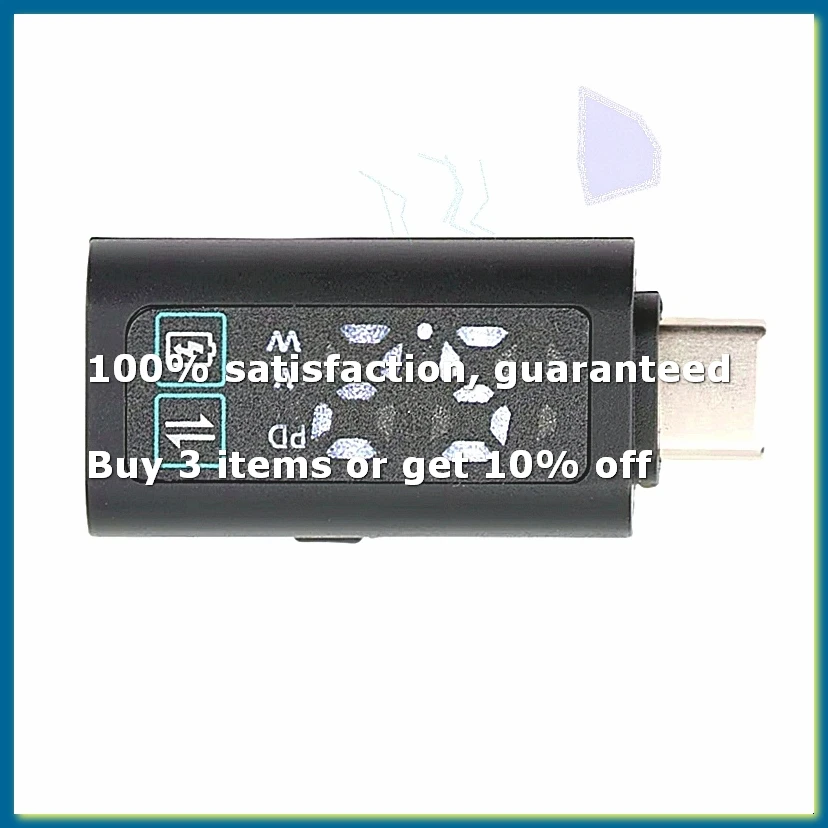 Type-C Digital Voltmeter DC 5-24V Voltage Meter HD Display PD100W Fast Charging Adapter Power Tester White Words-WDL