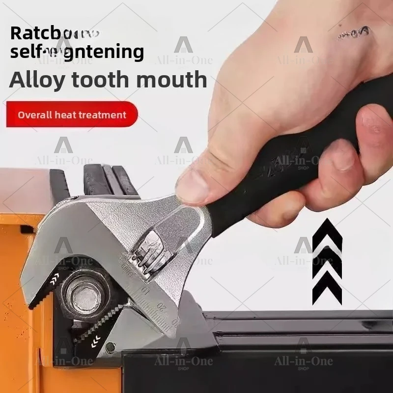 Super Large Diameter Bathroom Pipe Live Multi-functional Plumbing Pipe Pliers Wrench Short Handle Large Opening Live Wrench