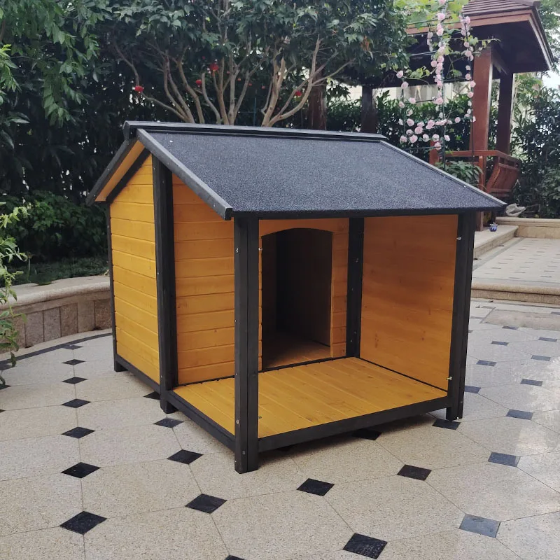 Wooden outdoor dog cages, doghouses, gardens, courtyard manufacturers, doghouses, cross-border hot selling dogvillas, dogou