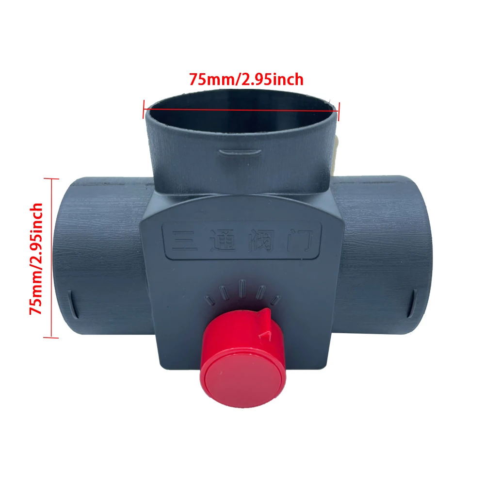 75MM Vavle Flap Adjustable Air Diesel Heater Vent Ducting T Branch Splitter Exhaust Pipe Joiner Connector ForEberspacher Webasto