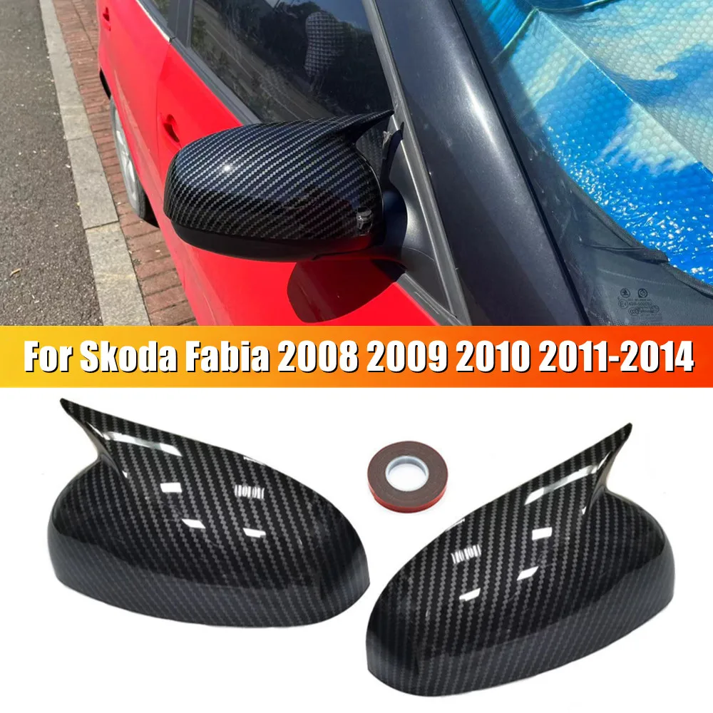 

For Skoda Fabia 2008 2009 2010 2011 2012 2013 2014 Car Rearview Side Mirror Cover Wing Cap Door Exterior Housing Shell Trim