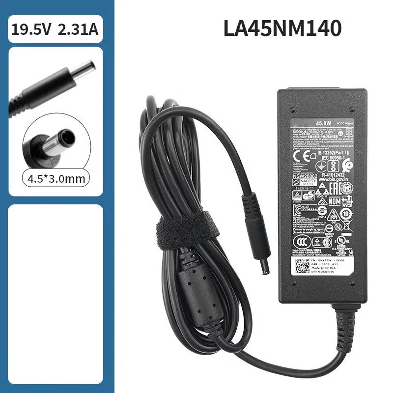 Cargador de 19,5 V, 2,31 A, adaptador de CA HA45NM140 LA45NM140 para Dell VOSTRO INSPIRON 14/15/17 3000 5000 SERIES P69G001 P66F001