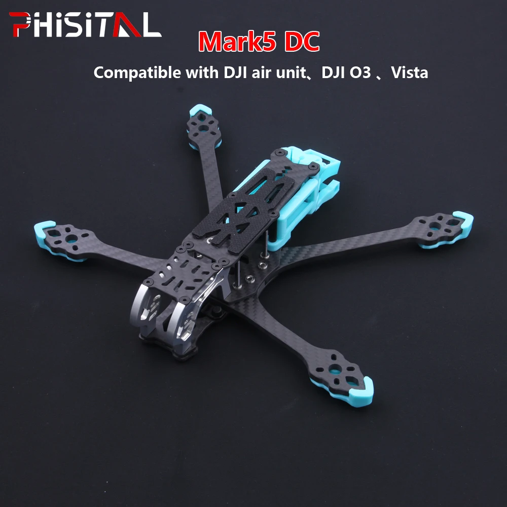 Mark5 mk5 dc estrutura deadcat fpv kit de estrutura 5 polegadas fibra de carbono para o3/unidade de ar/vista rc quadcopter racing drone peças diy