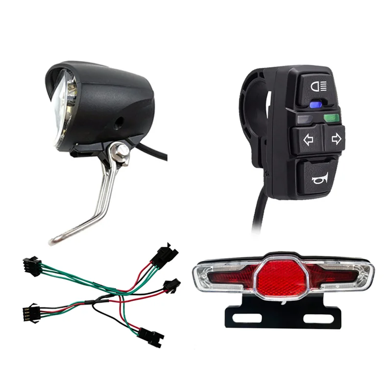 

Electric Bike 36V 48V Headlight Front Lights TailLights Rear Warning Lights LED Night Spotlight Headlight Cycling Part