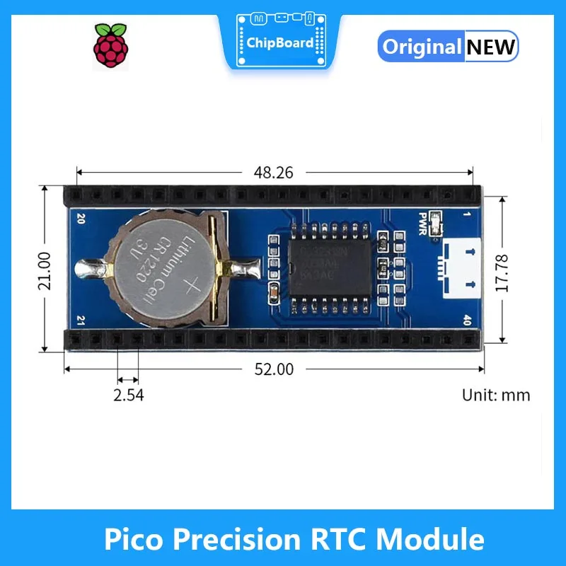 Pico Precision RTC Module for Raspberry Pi Pico Onboard DS3231 Chip for RPI Pico