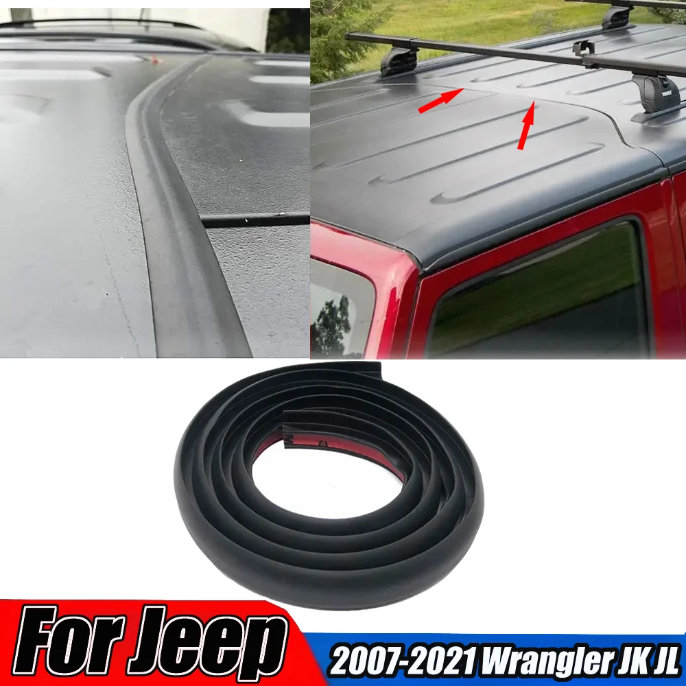 Body Kit For Jeep 2007-2021 Wrangler JK JL Roof Flow Seal Strip Waterproof Dustproof Reduce Noise Sun-Resistant Durable Silicone