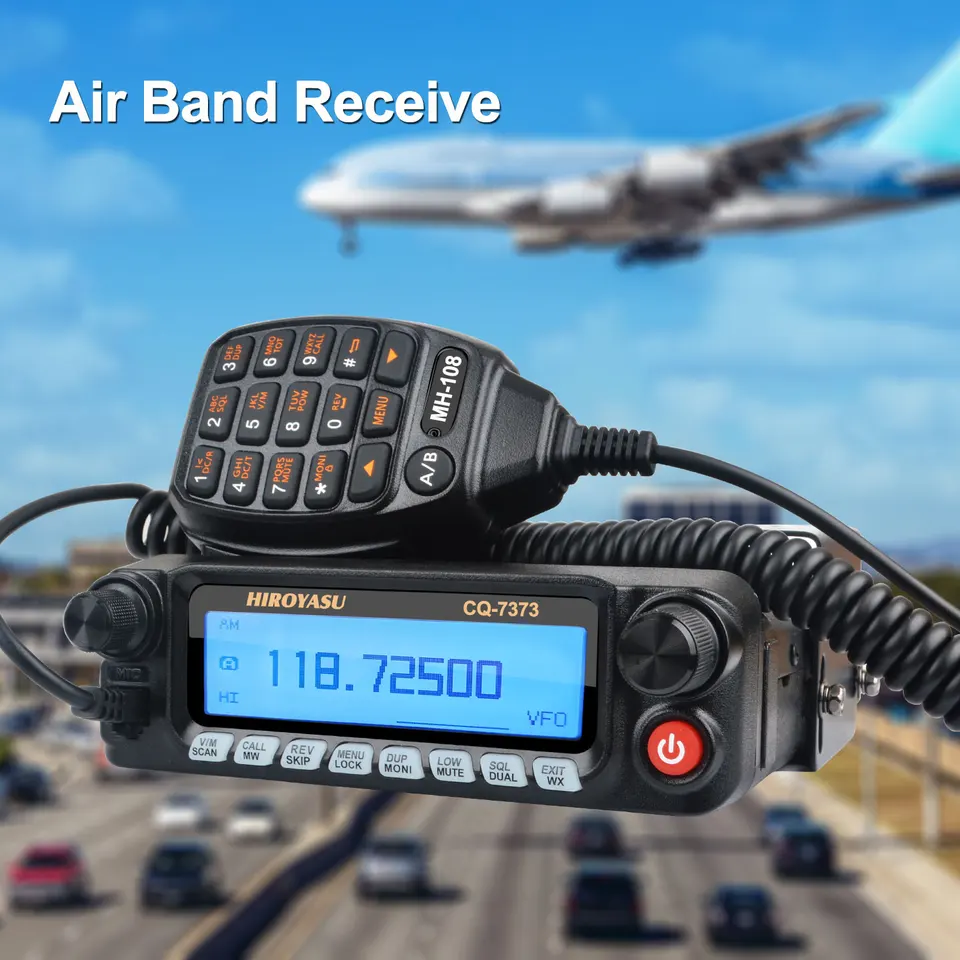 アマチュア携帯電話トランシーバー,50W,100ch,エアバンド,RX,VHF, UHF