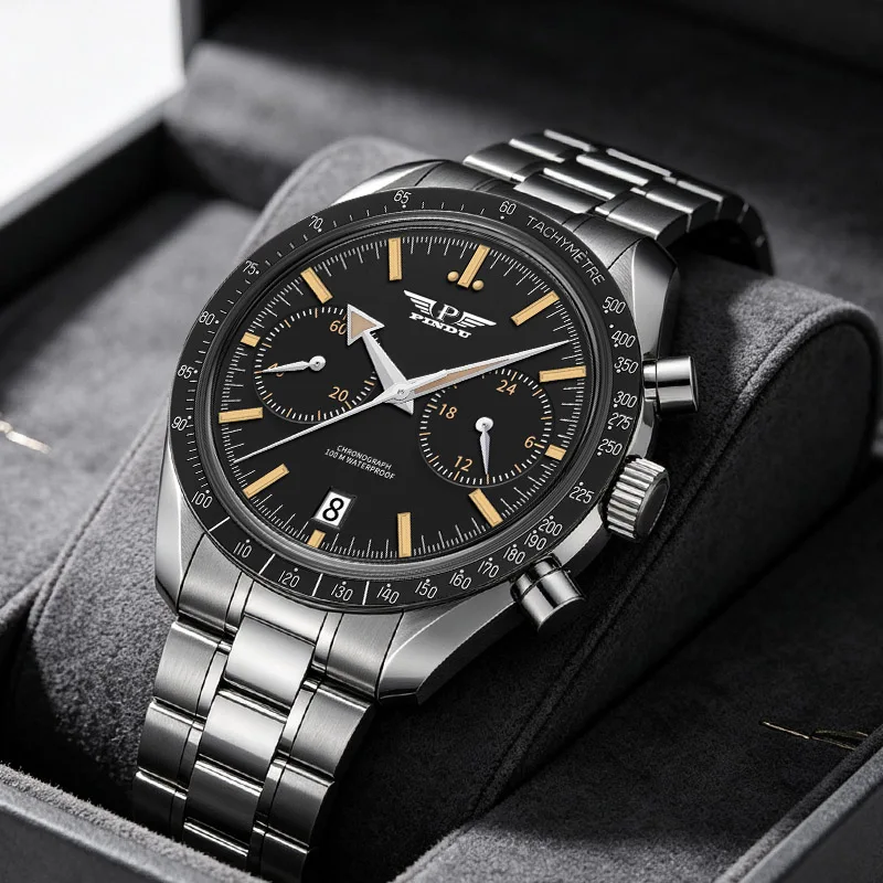 PINDU Men Watch Original Fashion Brand VK64 Quartz Watch For Man Waterproof Sport Calendar Chronograph Watches Relogio Masculino