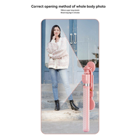 B04B-Wireless Selfie Stick Tripod Stand  With Light Bluetooth Remote Extendable Tripod For Mobile Phone Video Recording  Black