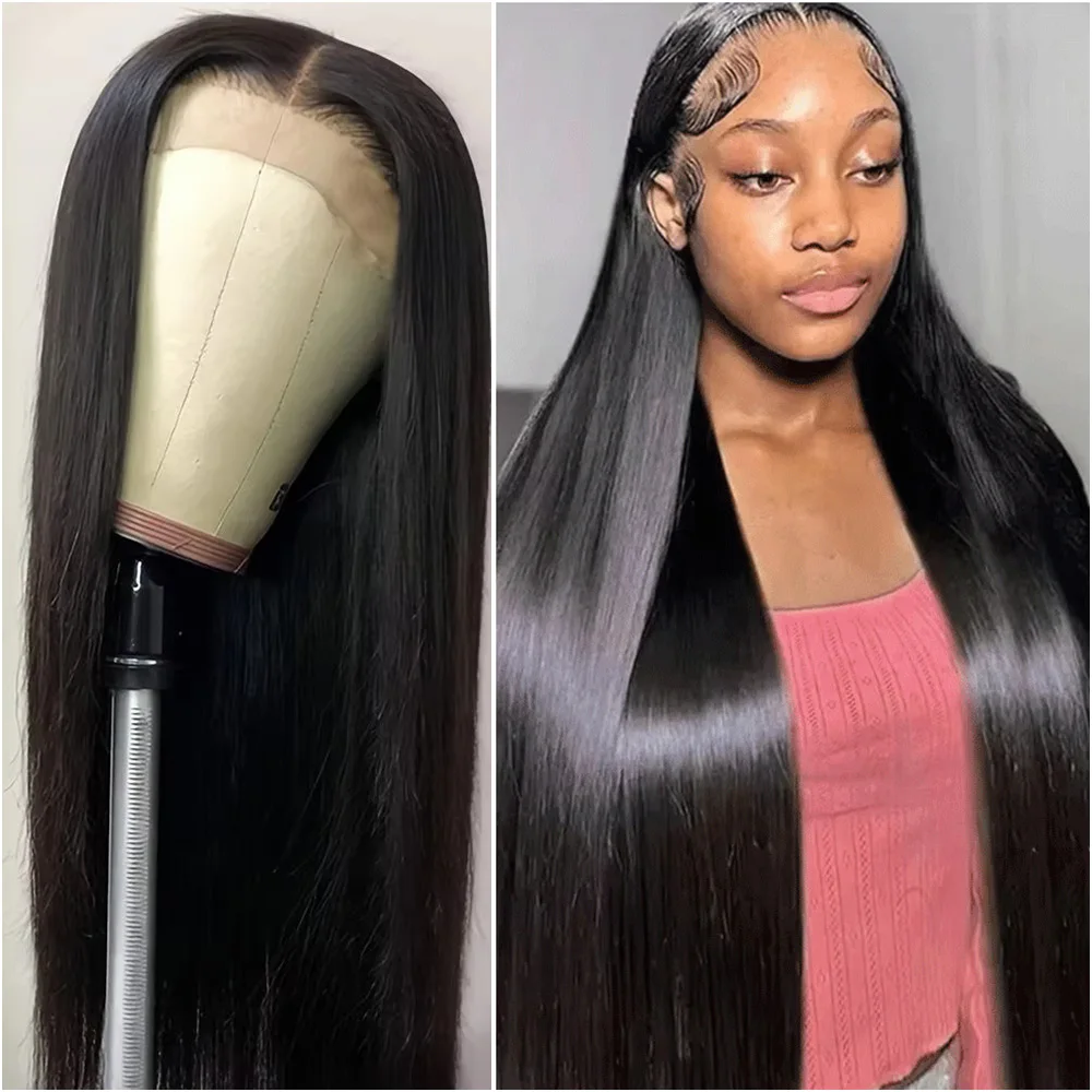 

200% Плотность 13x4 13x6 Hd Bone Прямой Прозрачный Парик Фронта Шнурка 36 40 Дюймов Предварительно Сорванные Парики Фронта Шнурка 5x5 100% Человеческие Волосы