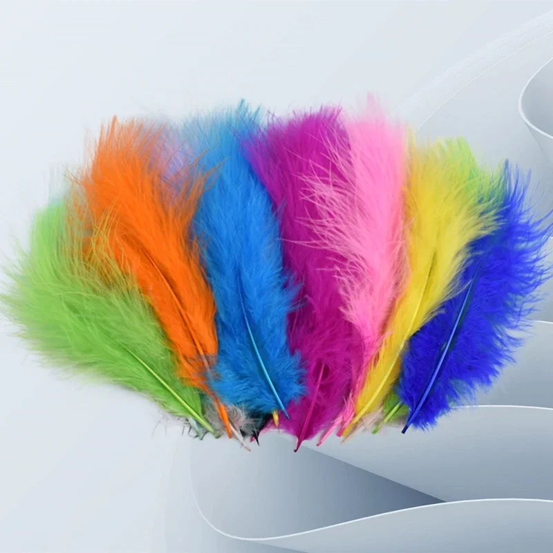 20Pcs/Lot Colorful Fluffy Marabou Feather Turkey Feathers for Needlework Clothes Accessories Decor Plumes Artificial Decorations