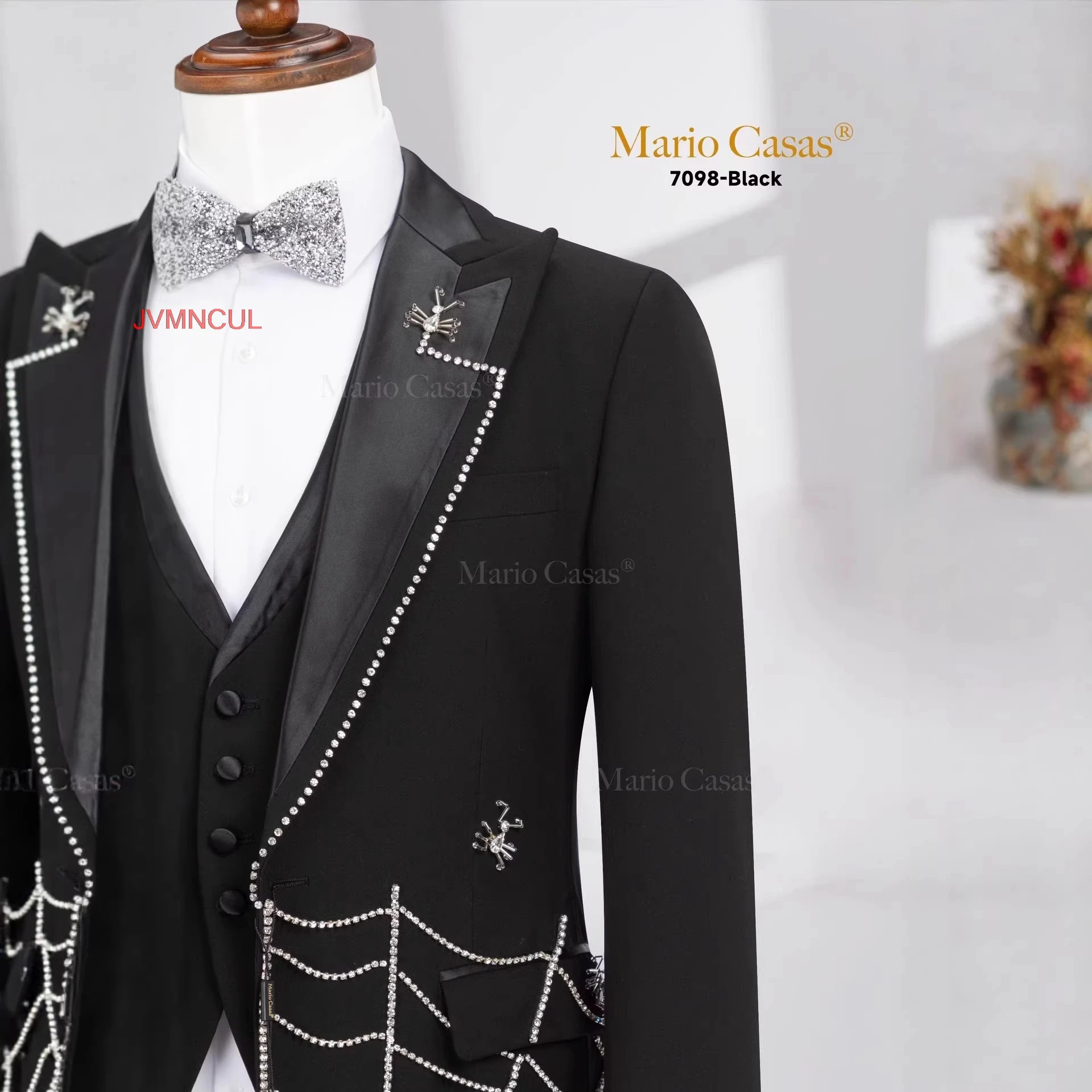 2026 Men's Creative Handmade 3 Piece Suit Slim Fit Wedding Groom Fashion Formal Blazer Vest Pants Set for Party Banquet Wear