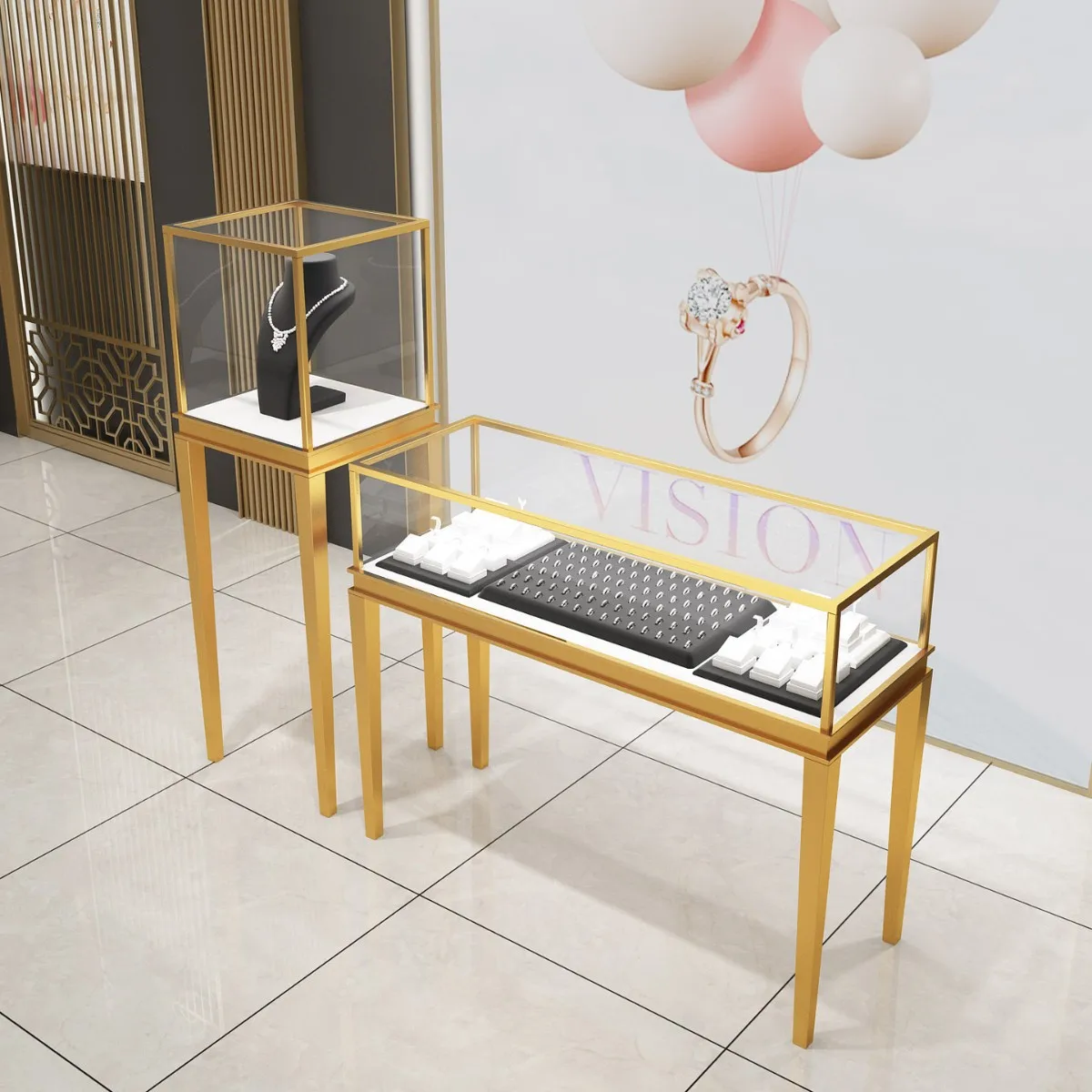 Jewelry display cabinets, display cabinets, luxury watches, glasses, jewelry, masonry, jade, jade, antique cabinets, counters
