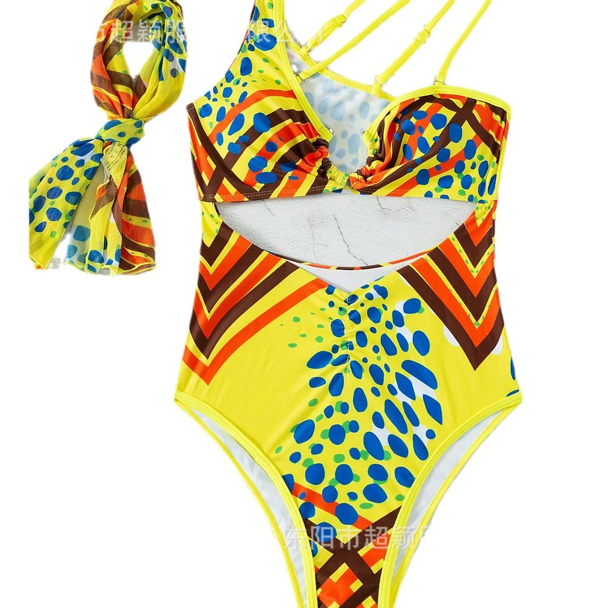 보헤미안 섹시 홀터넥 스트랩 하이웨이스트 원피스 수영복 비키니 2025 신상