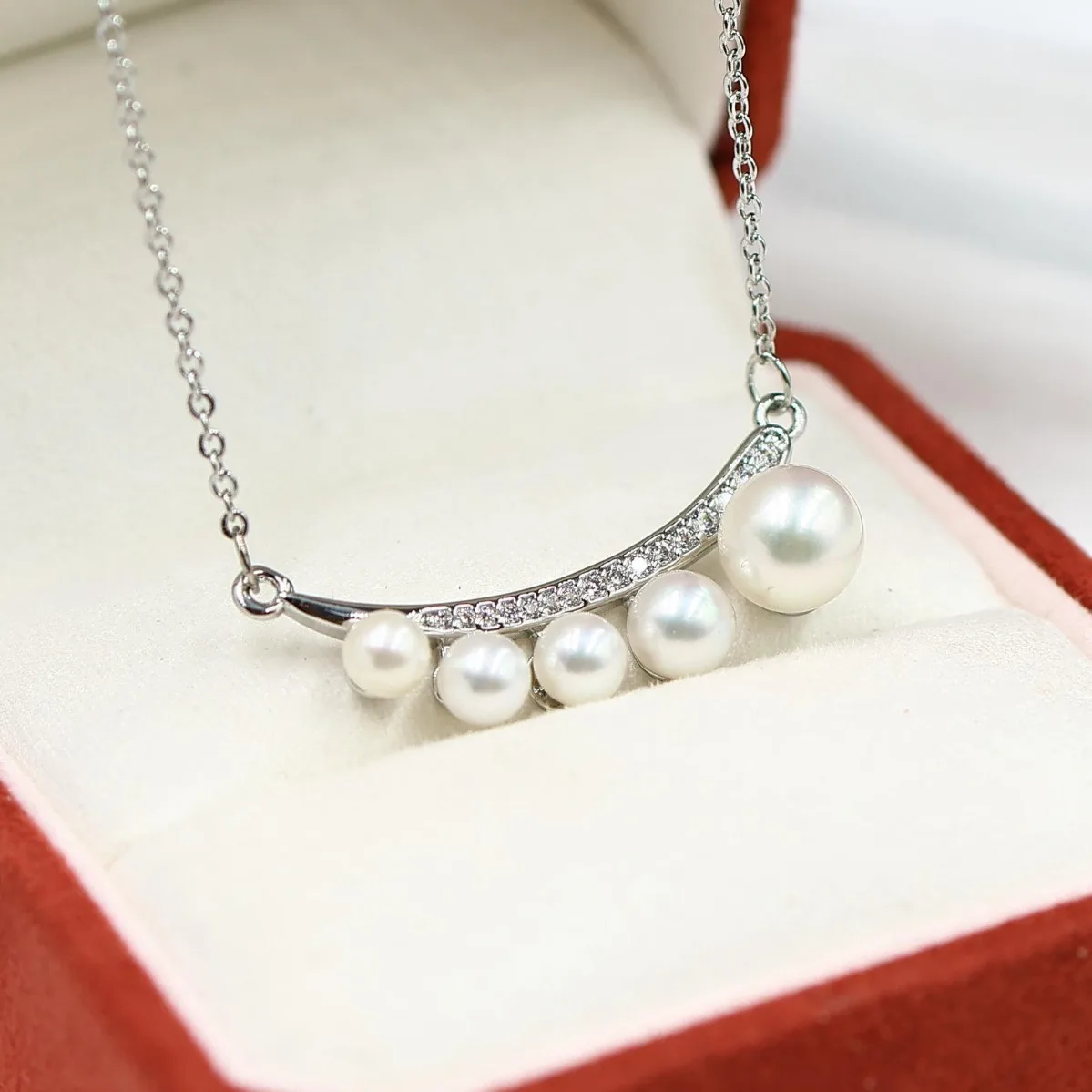 Smiling Crescent Multi Pearl Pendant Blank Setting, Brass Gold Plated Elegant DIY Findings For 3.5-6.5mm Pearls