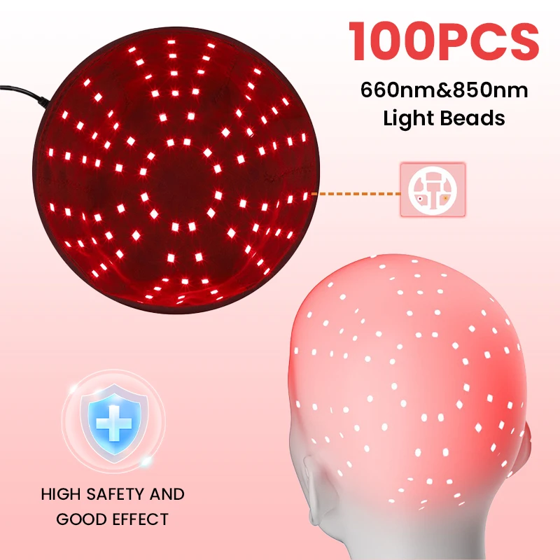 KEMOKO 100 Stuks Infrarood LEDs 660nm & 850nm Rood Licht Therapie Haargroei Cap voor Haargroei Anti Haaruitval ontspannen