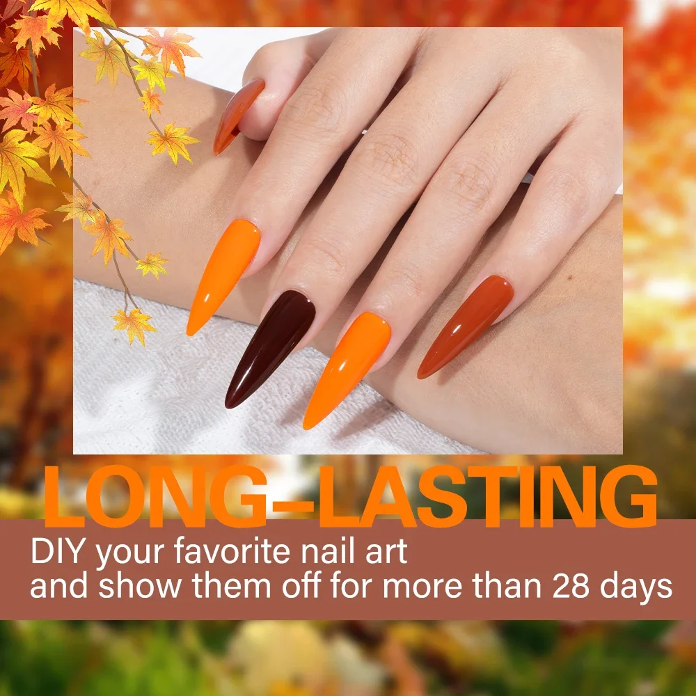 YOKE FELLOW 10ml 120colors Nail Gel Polish Orange Brown Autumn Series Semi Permanent UV LED Soak Off Nail Art Manicure DIY