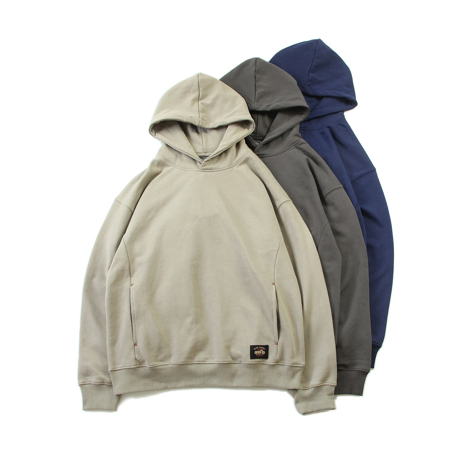 سترة بغطاء للرأس محبوكة باللون الكاكي من ريترو عامي للرجال، بلوفر فضفاض كاجوال بطبقات داخلية