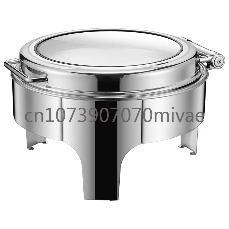 Pratos de atrito Buffet Fogão de cozinheiro Prato de atrito 6L Prato redondo de atrito redondo de aço inoxidável