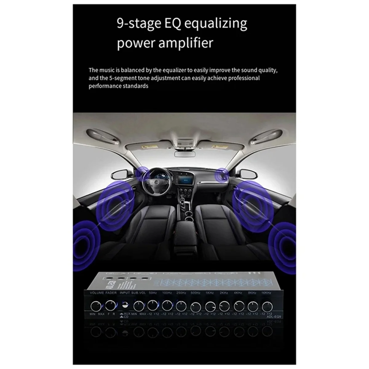 Auto Cube 9 Band Graphic Equalizer Digital