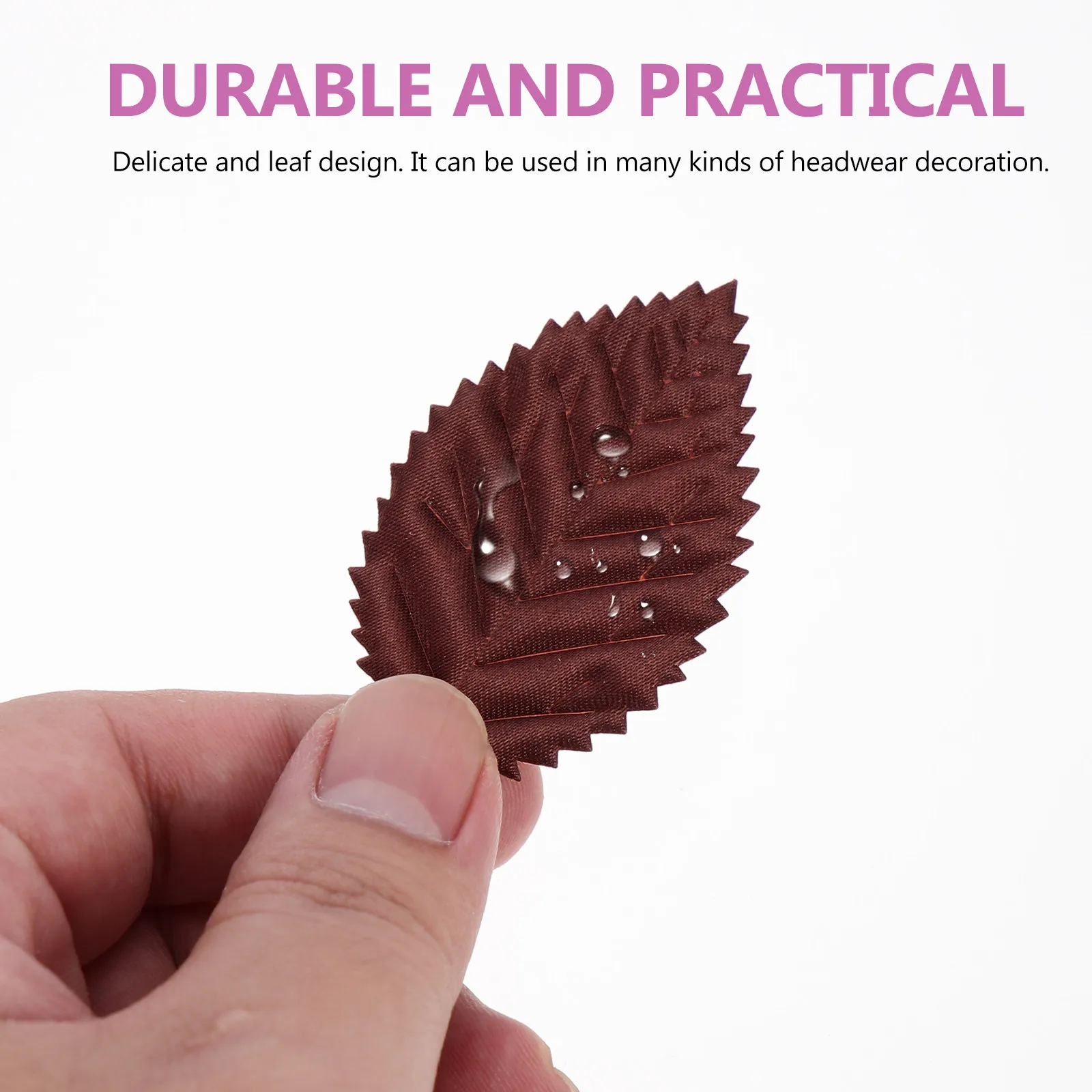 300Pcs Artificial Leaf Hair Accessories Polyester Simulation Leaves DIY Headdress Materials Decorative Fake Leaves for Crafts