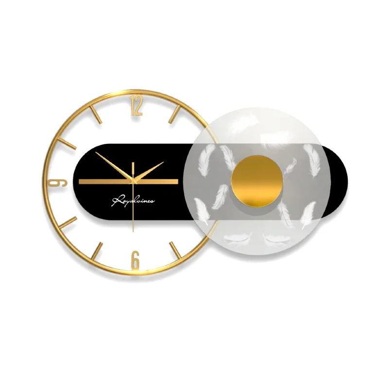 Led Wall Clock Modern Design Large Metal Gold Luxury Big Size 3d Wall Clock for Living Room Decoration Stylish with Light Gift