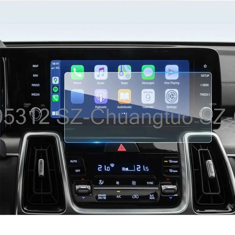 Kia Sorento MQ4 2021 2022 용 강화 유리 필름 자동차 네비게이션 화면 보호기 자동차 인테리어 액세서리