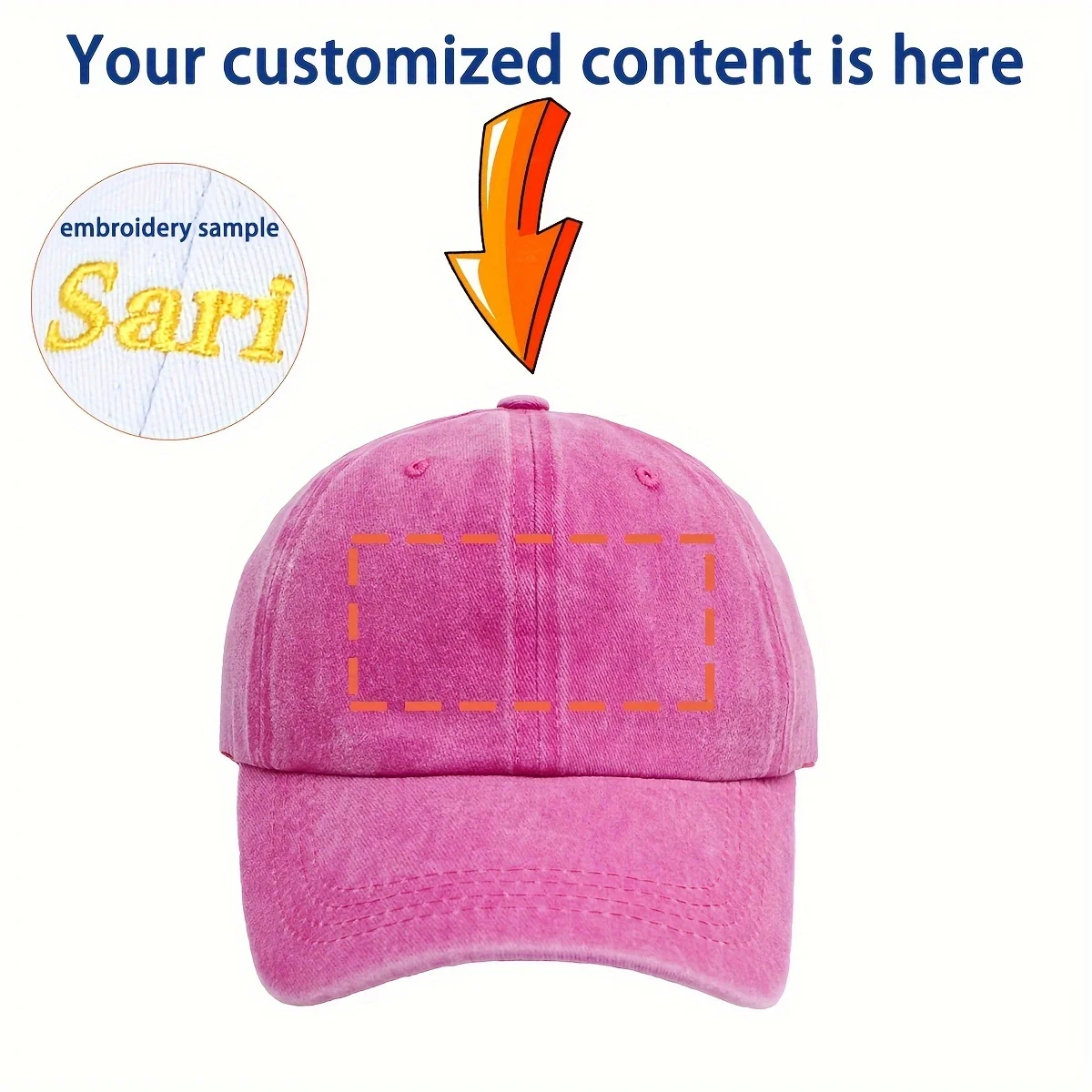 Embroidered Text Logo, Personalized Custom Content, Self-defined Text, Unisex, Soft Top Baseball Cap