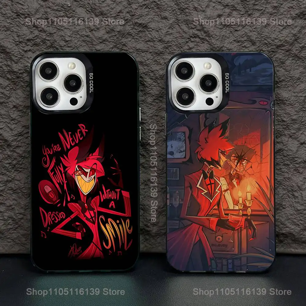 

HazbinS H-Hotels AlastorS Phone Case For iPhone 16,15,14,13,12,11,Pro,XS,Max,Plus,Mini,SE Black Candy Matte Shockproof Cover