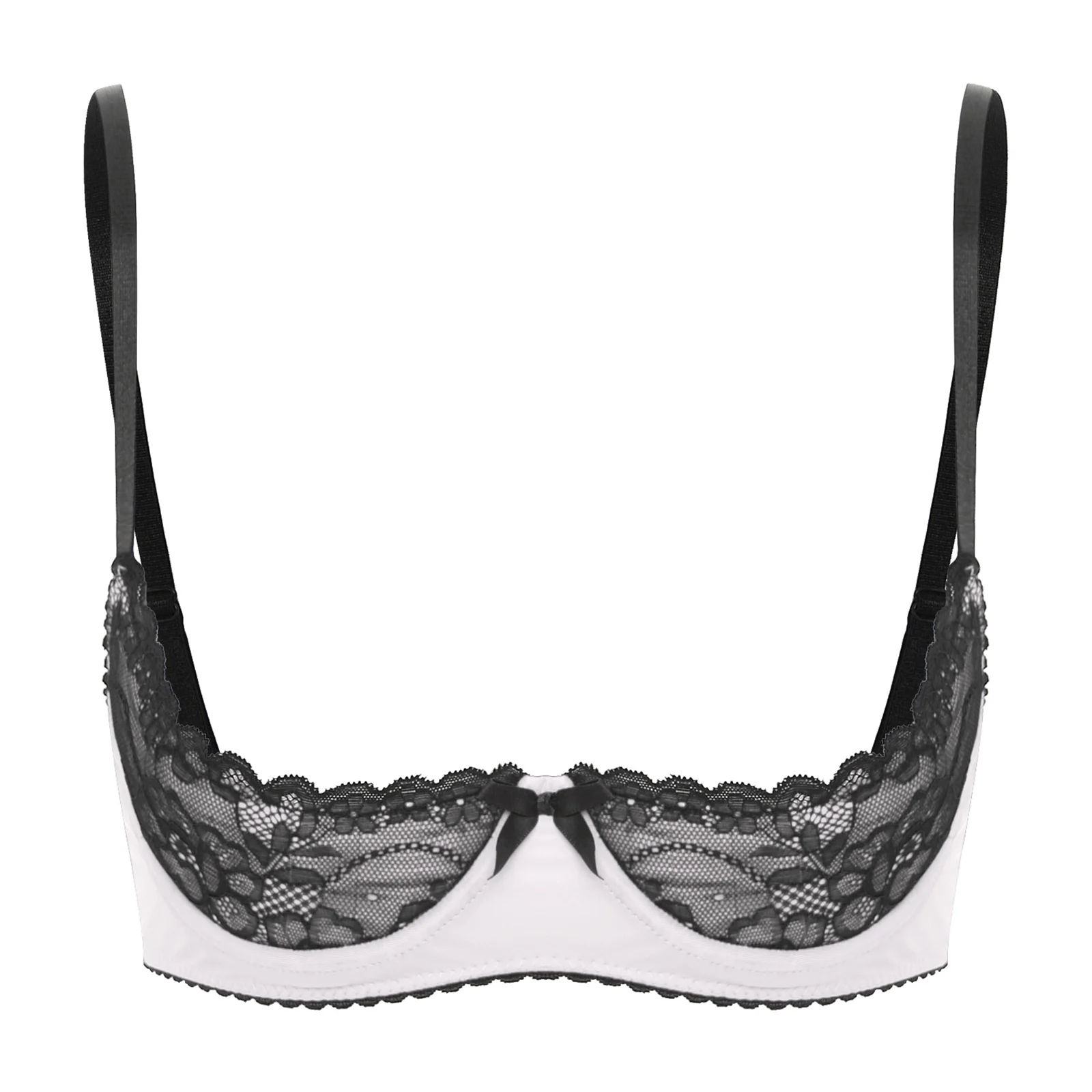 Women's Sexy Push Up Lace Bra, Half Cup Underwire