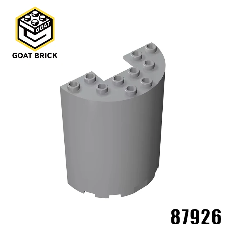 10Pc MOC Parts 87926 Cylinder Half 3x6x6 with 1 x 2 Cutout Compatible Bricks DIY Assmble Building Block Particle Kid Toy Gift