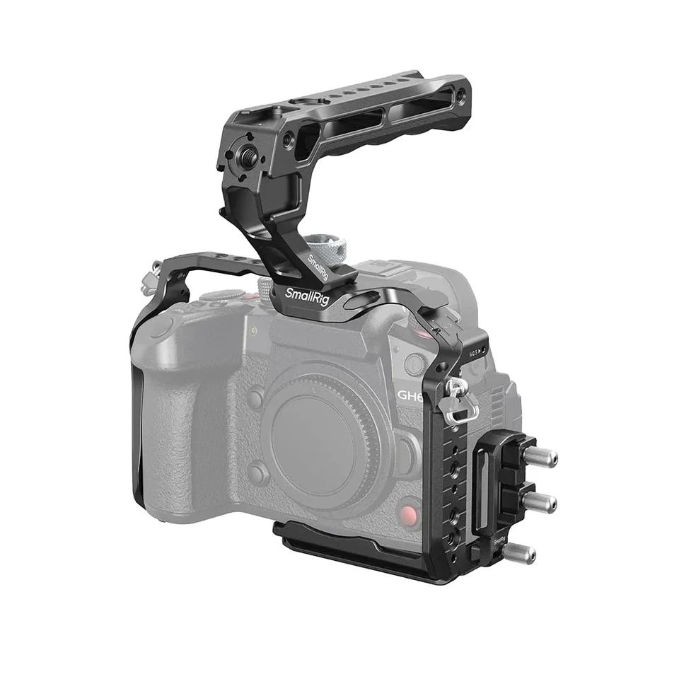 4825-Kamerakit HawkLock Schnellwechselkäfig für LUMIX GH7/GH6 mit USB-C-Kabelklemme mit oberem Griff